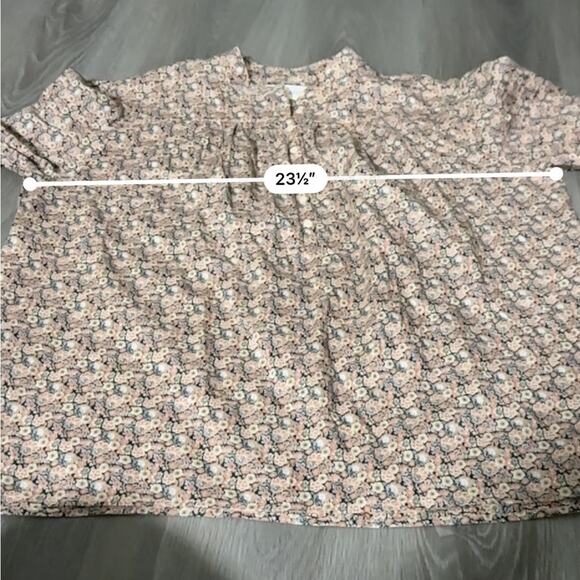 Ba&sh Freja Micro Floral Long Sleeve Button Neck‎ Cotton-Poplin Blouse Sz 3 (L) - Picture 8 of 10